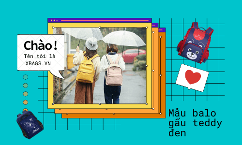 balo gấu teddy đen 