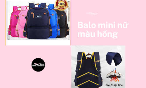 Balo mini nữ màu hồng 