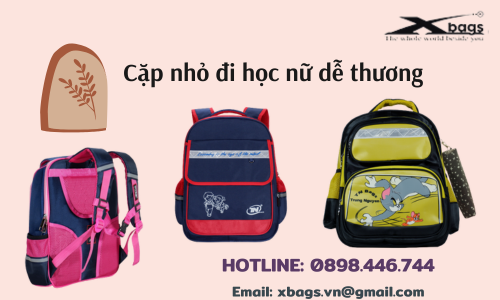 cặp nhỏ đi học nữ dễ thương